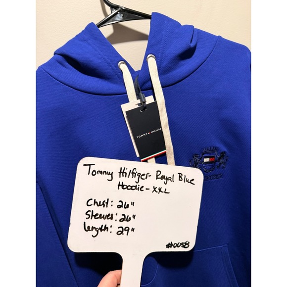 Tommy Hilfiger Mens Royal Blue Crest Logo Pullover Hoodie MW37462 XXL NWT - Picture 10 of 10